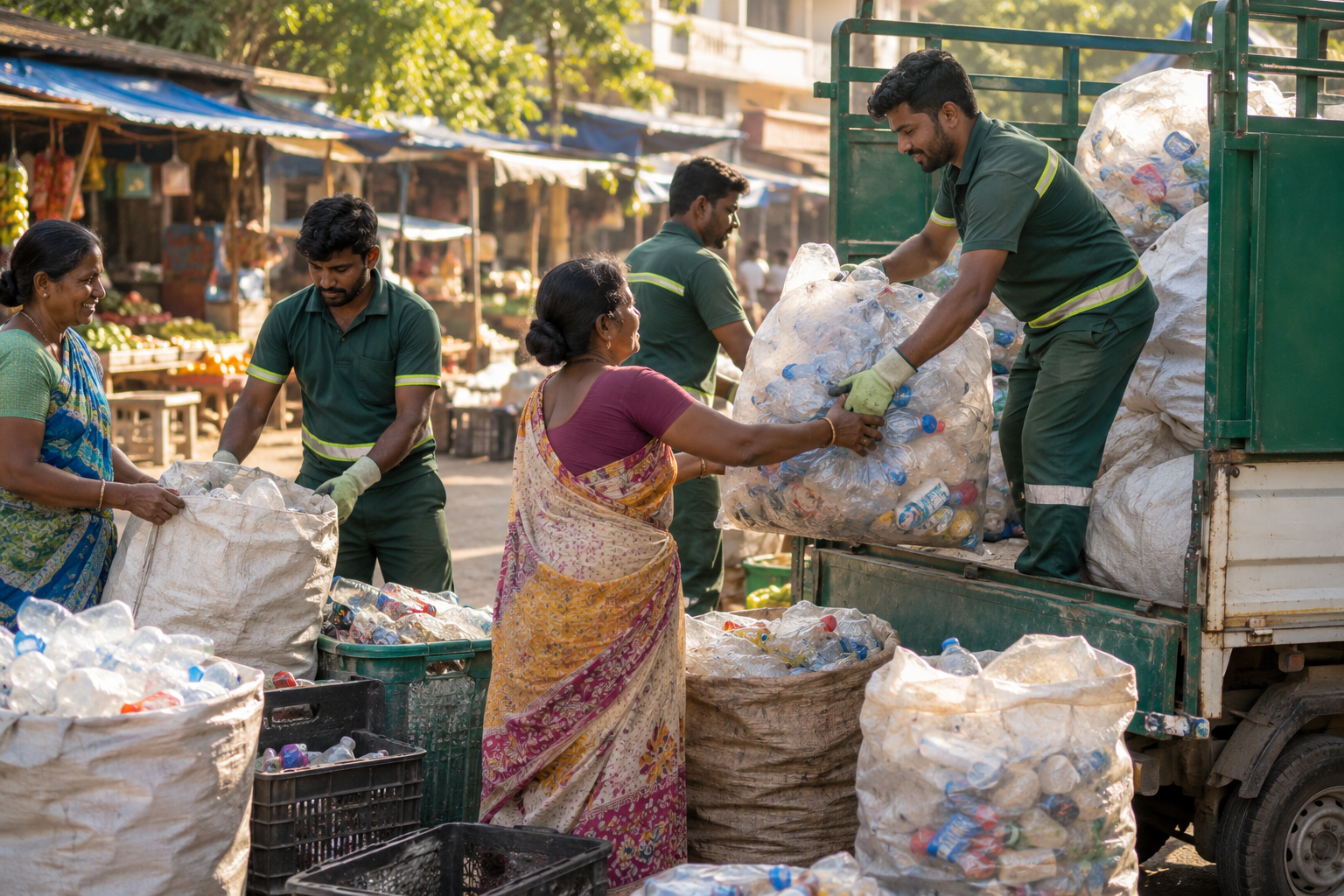 Ground-level first-mile recyclable plastic collection