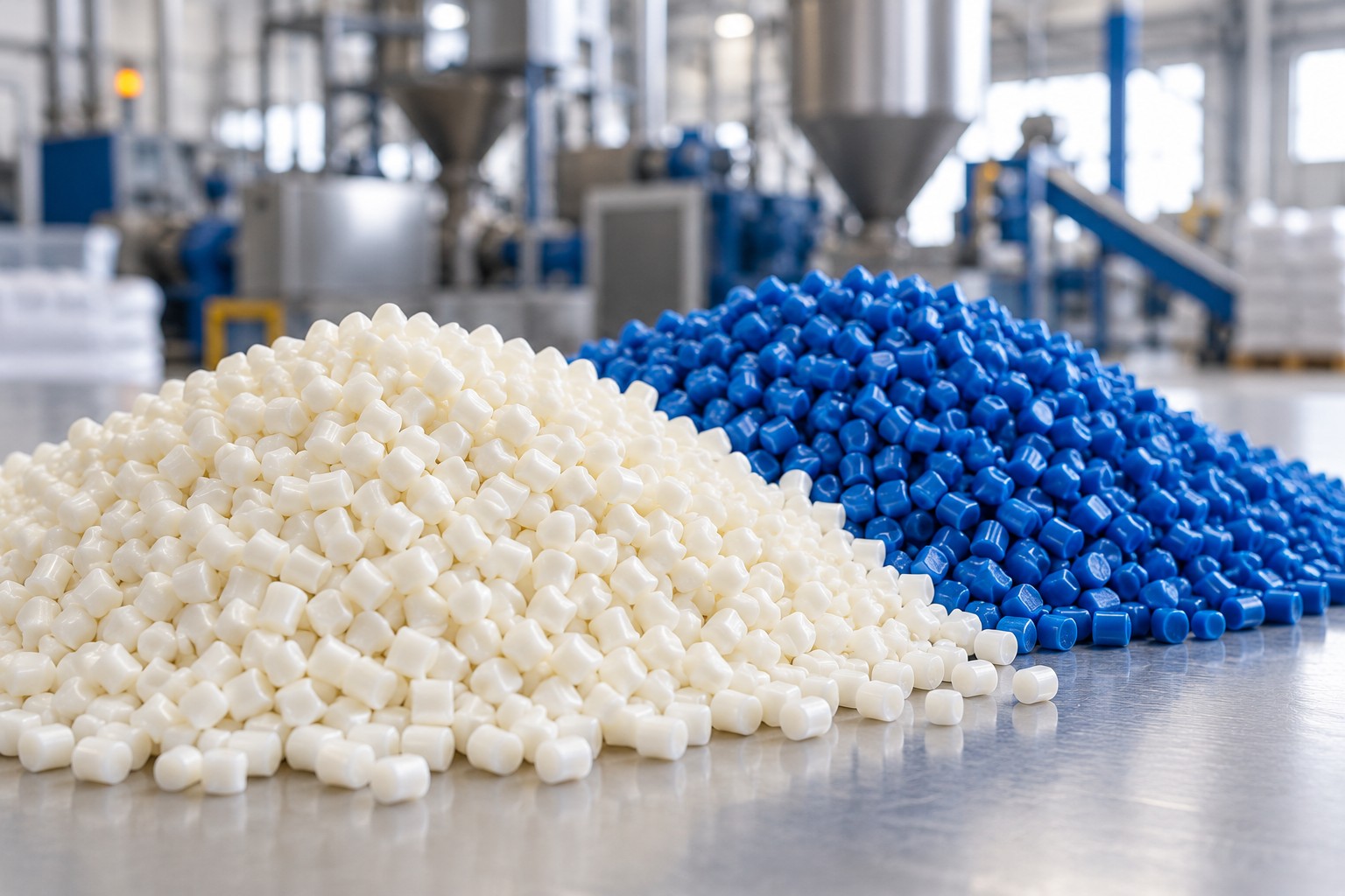 HDPE granules · downstream recycling