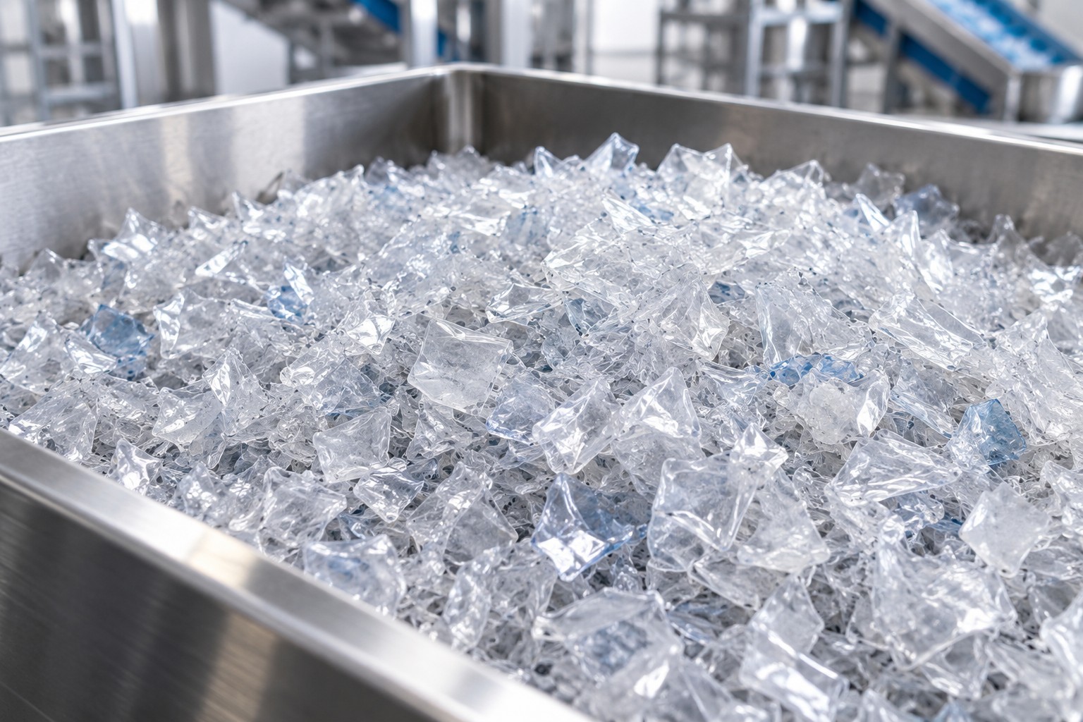 PET flakes · downstream recycling