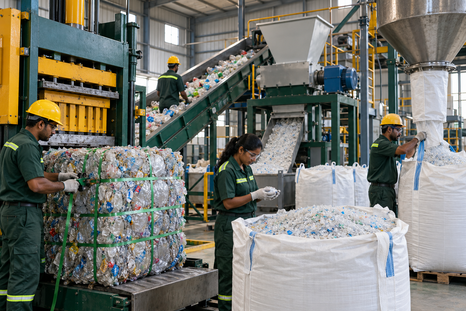 Recyclable plastic prepared for supply